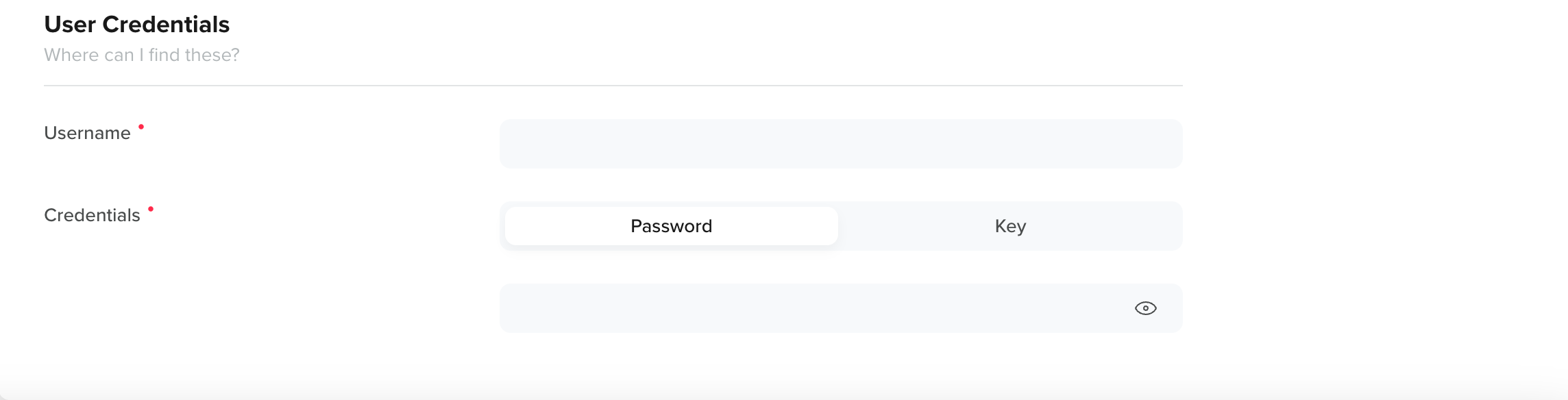 User Credentials - Password