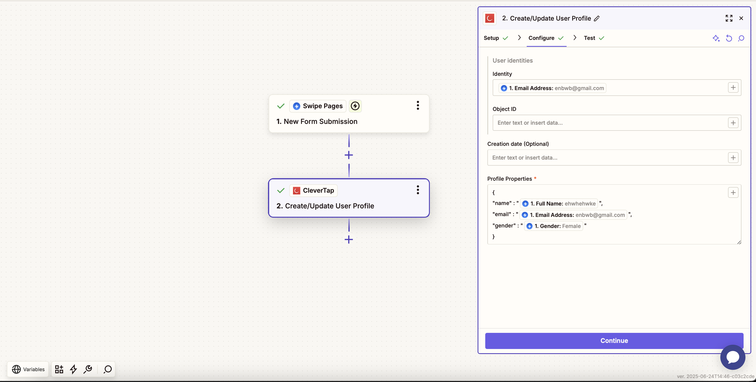 Configure the Action