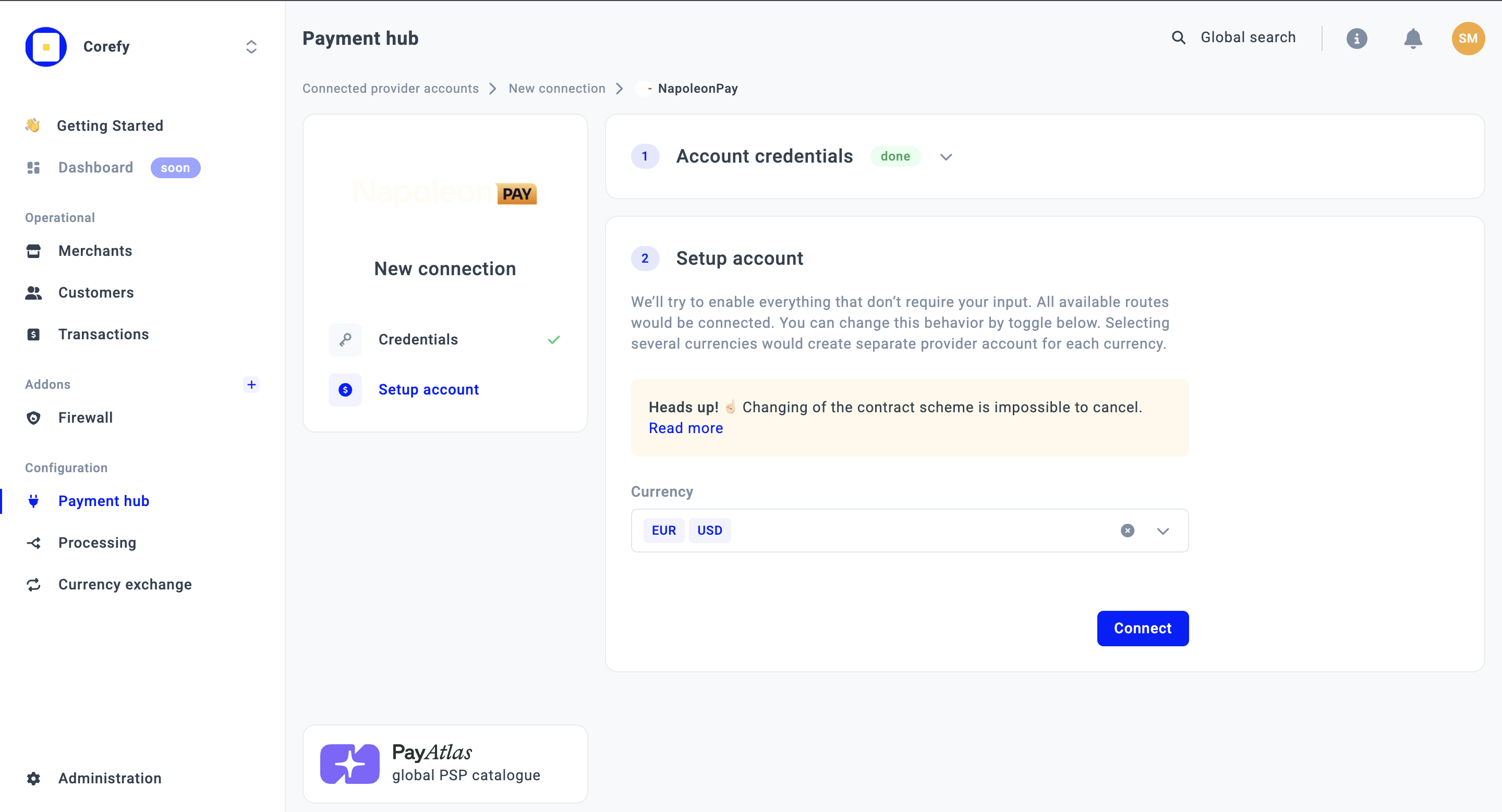 Provider connection form - Step 2