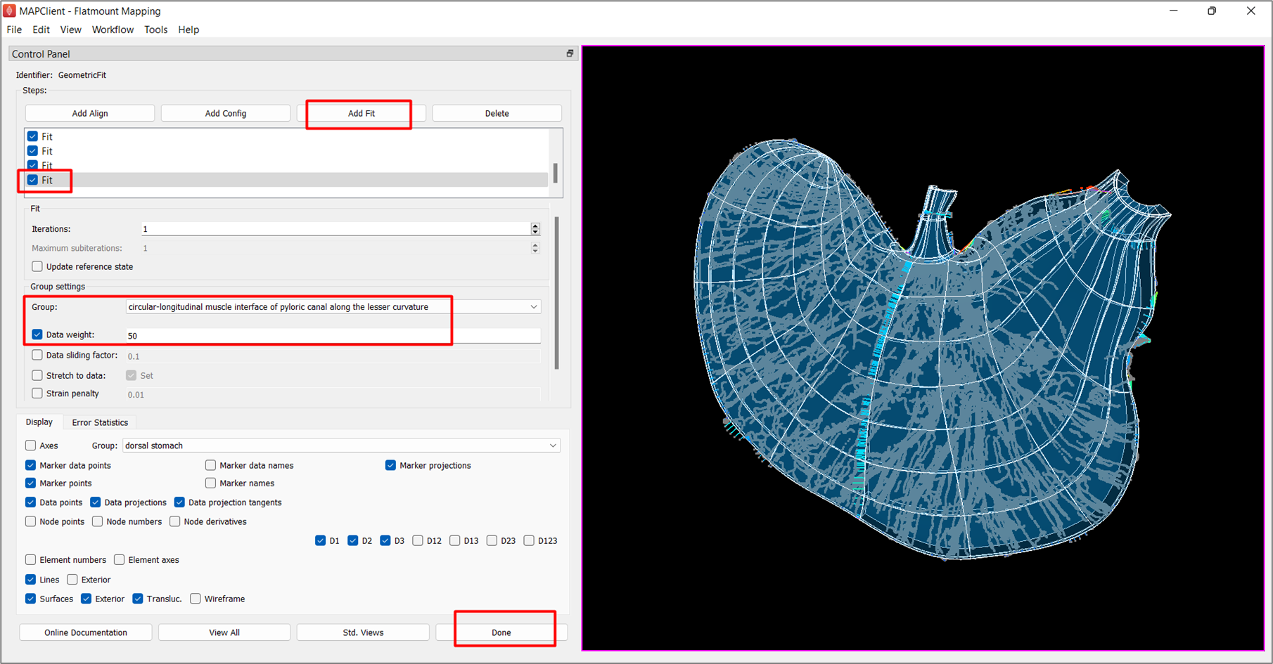 Figure 10. Scaffold after increasing data weight for specific groups.