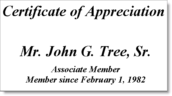 Desktop: Customers > Generate reports > Certificates > Certificate of Appreciation