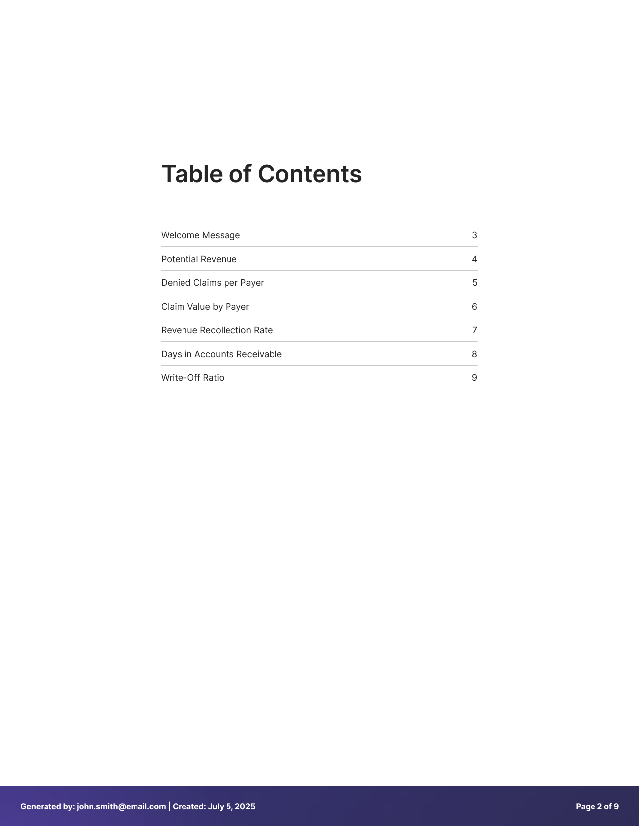 Table of Contents