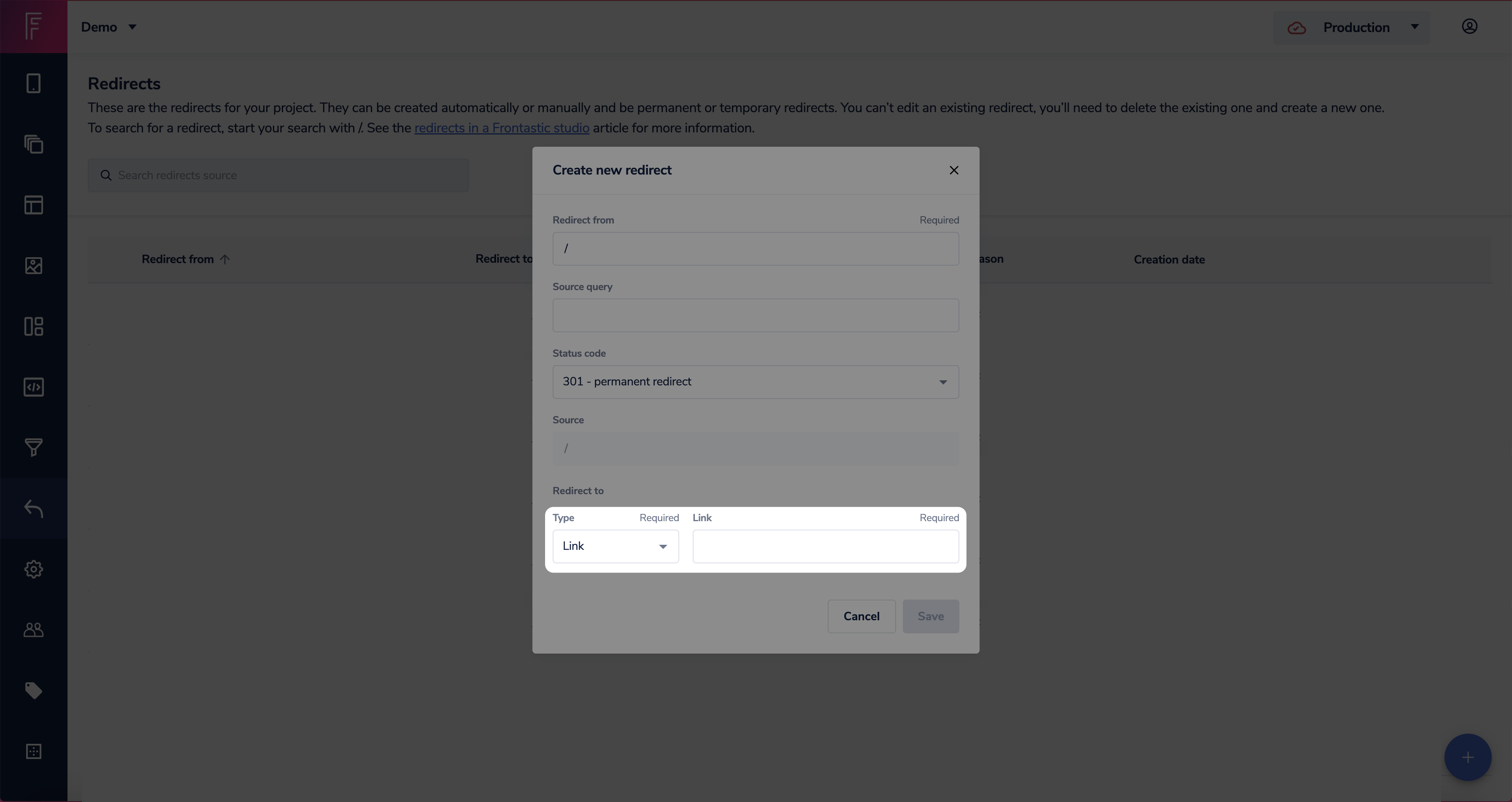 Select from the dropdown and input the link or page folder.png