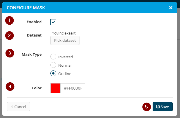 Figuur 2 - Configureren van een Mask