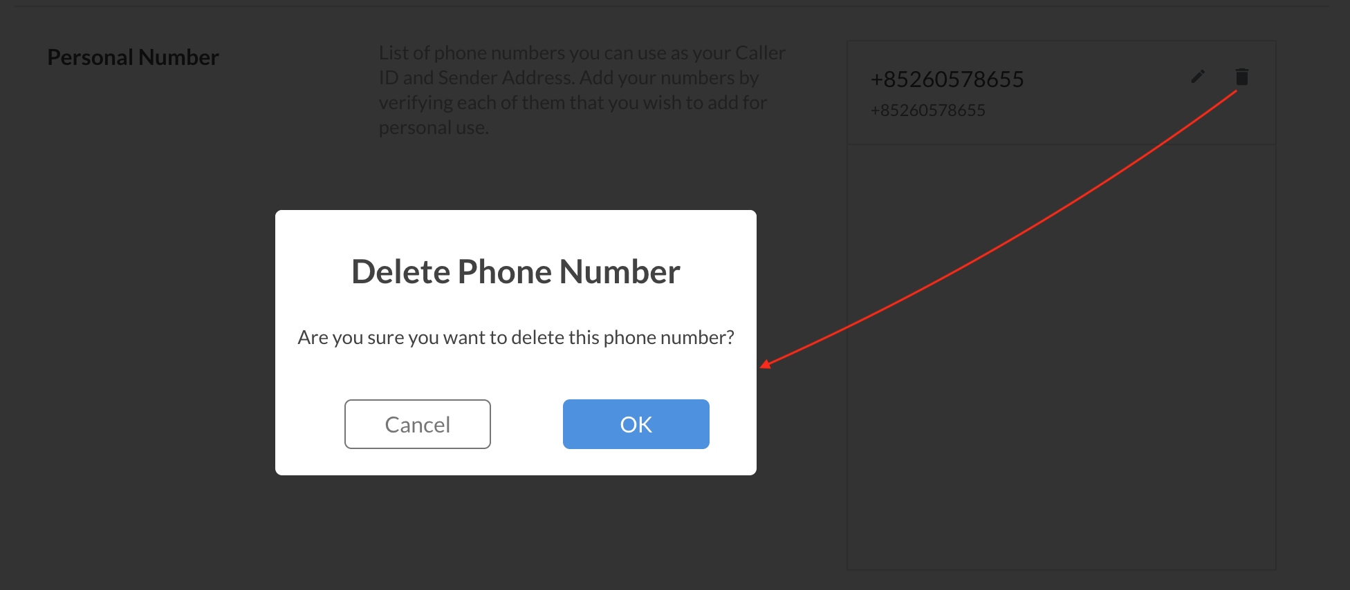 Remove Personal Number
