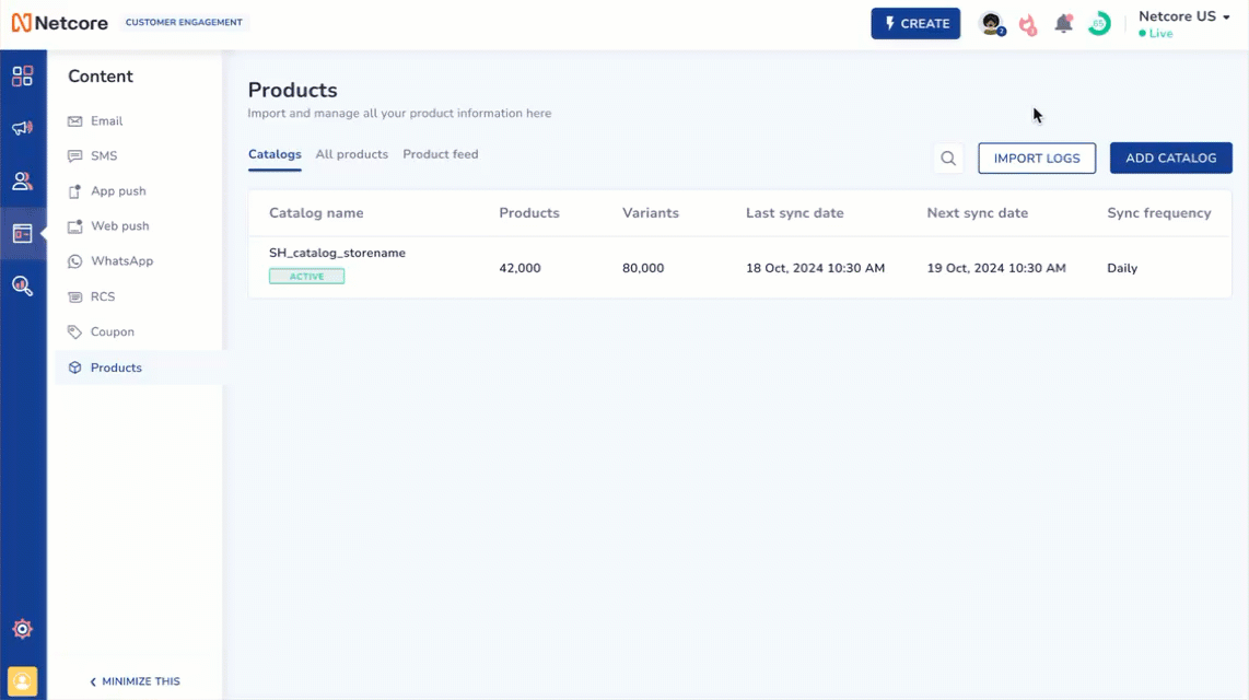 View Logs of Imports