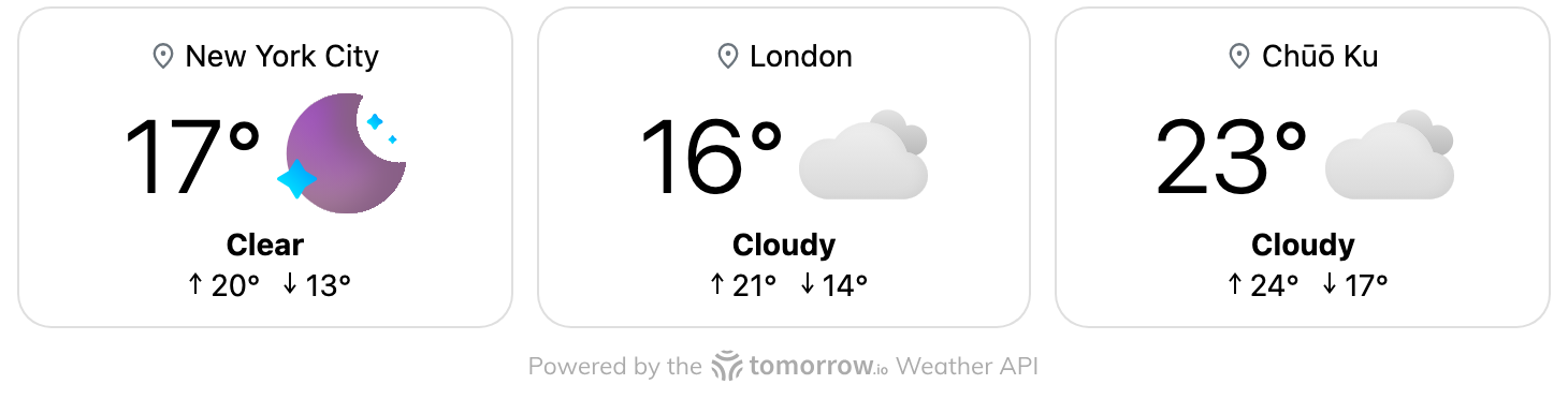 Show Multi-Location Weather widget