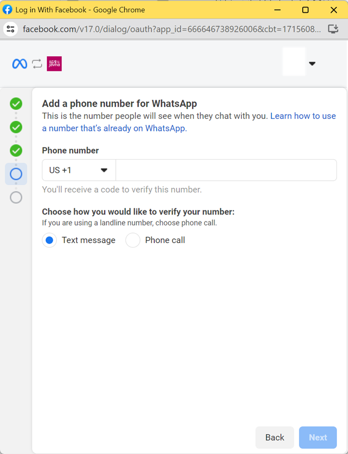 Figure 20: Adding a phone number.