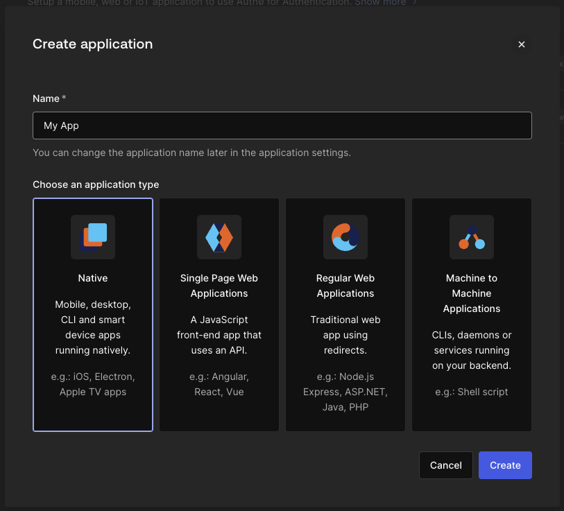 Auth0 Application Type