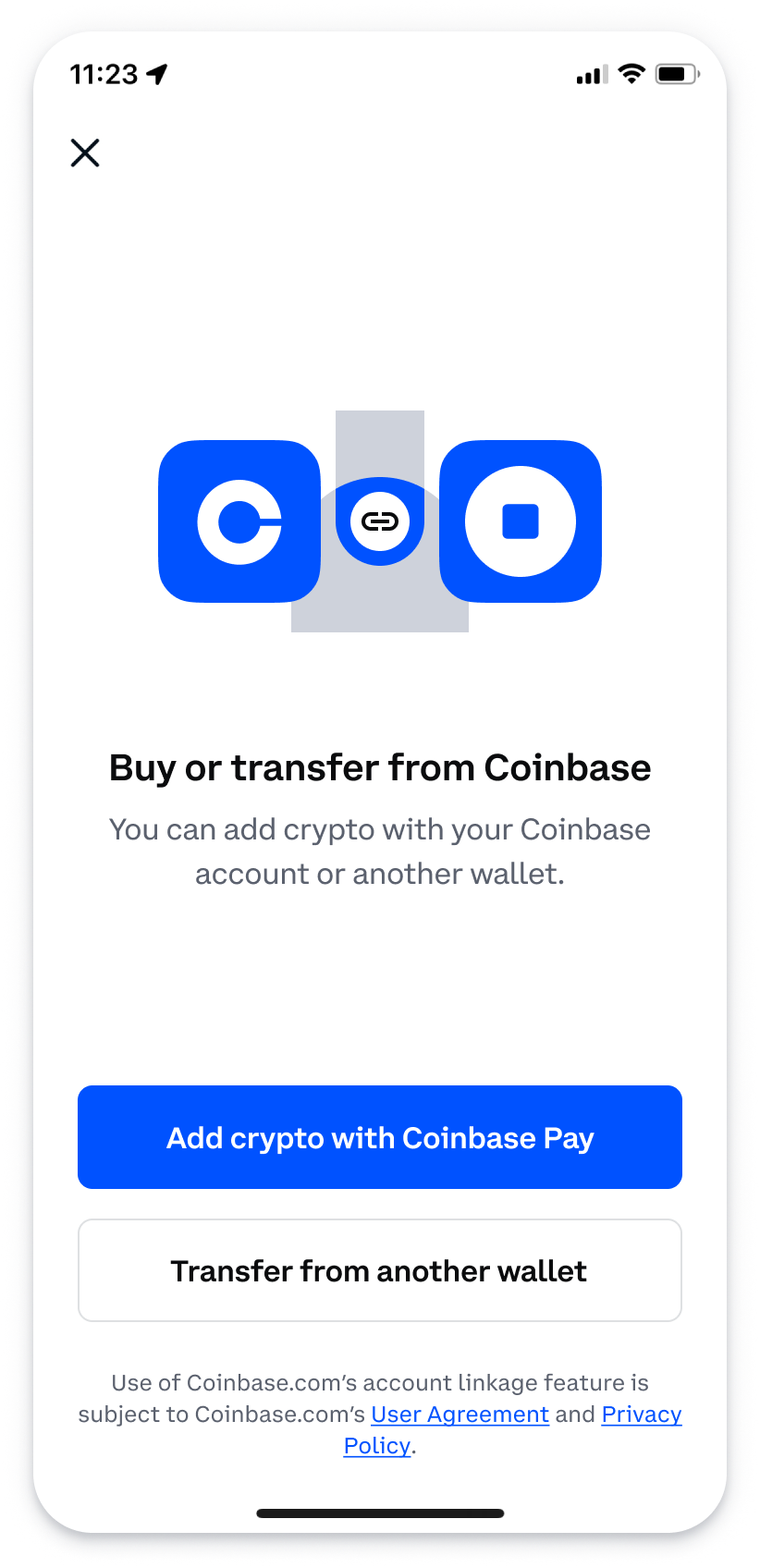 Start the process of using the assets and payment methods in your Coinbase account on dapps and any self-custody wallet.