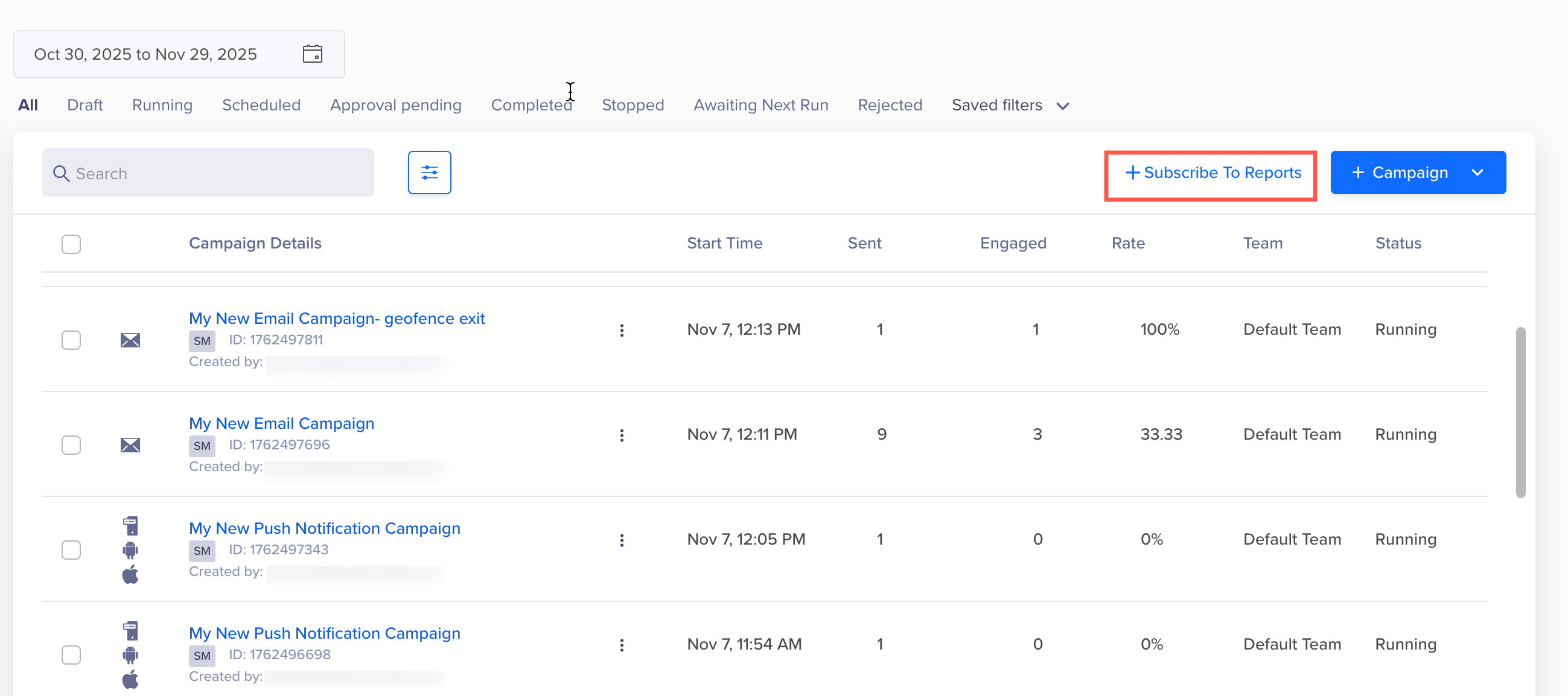Generate Campaign Reports
