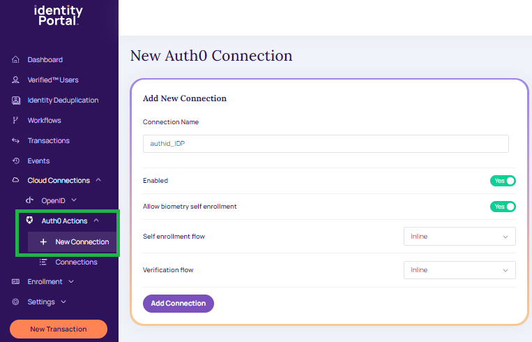 New Auth0 Connections.