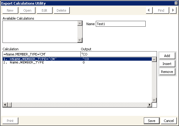Utilities > Data Transfer Utilities > Export Utility > Edit Calculations