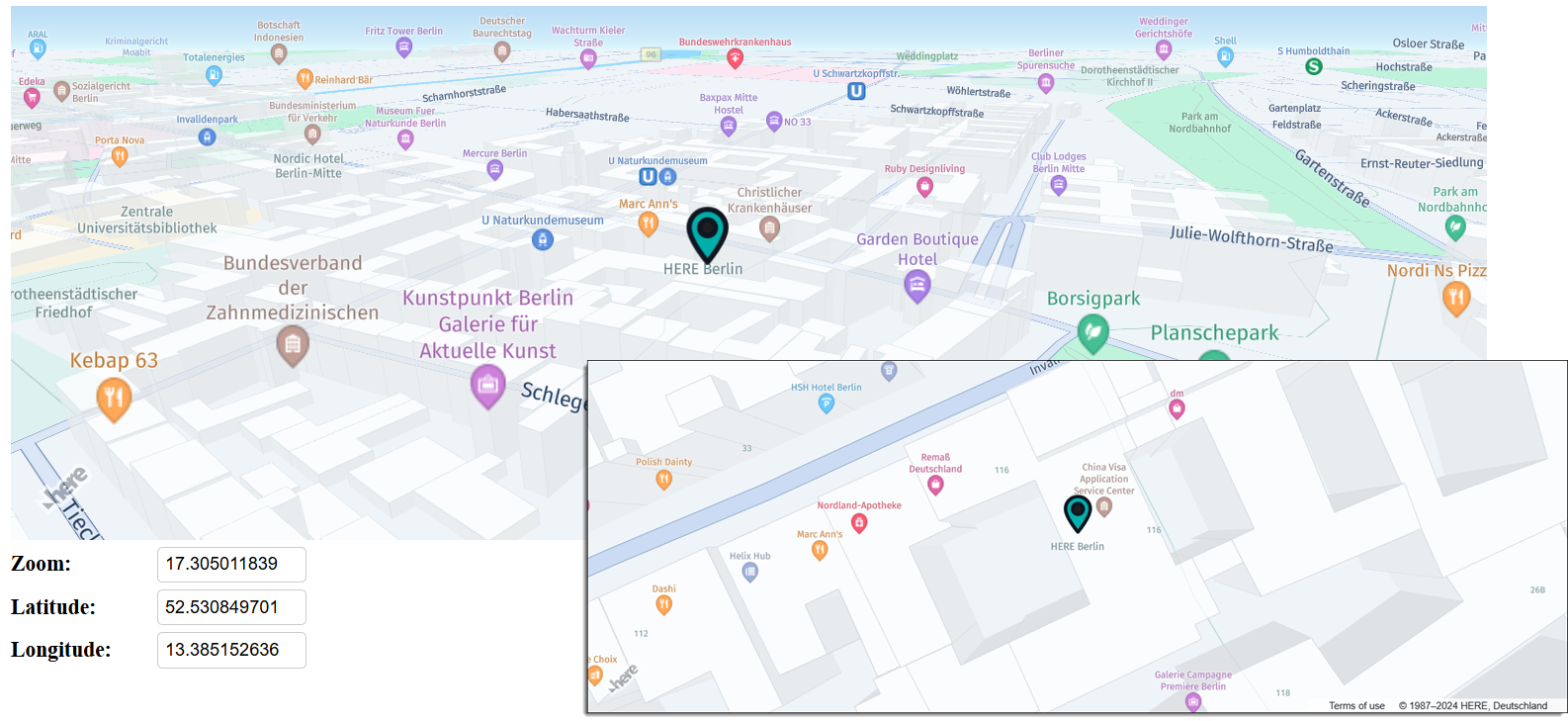 An Angular app that with HERE maps using the HARP engine
