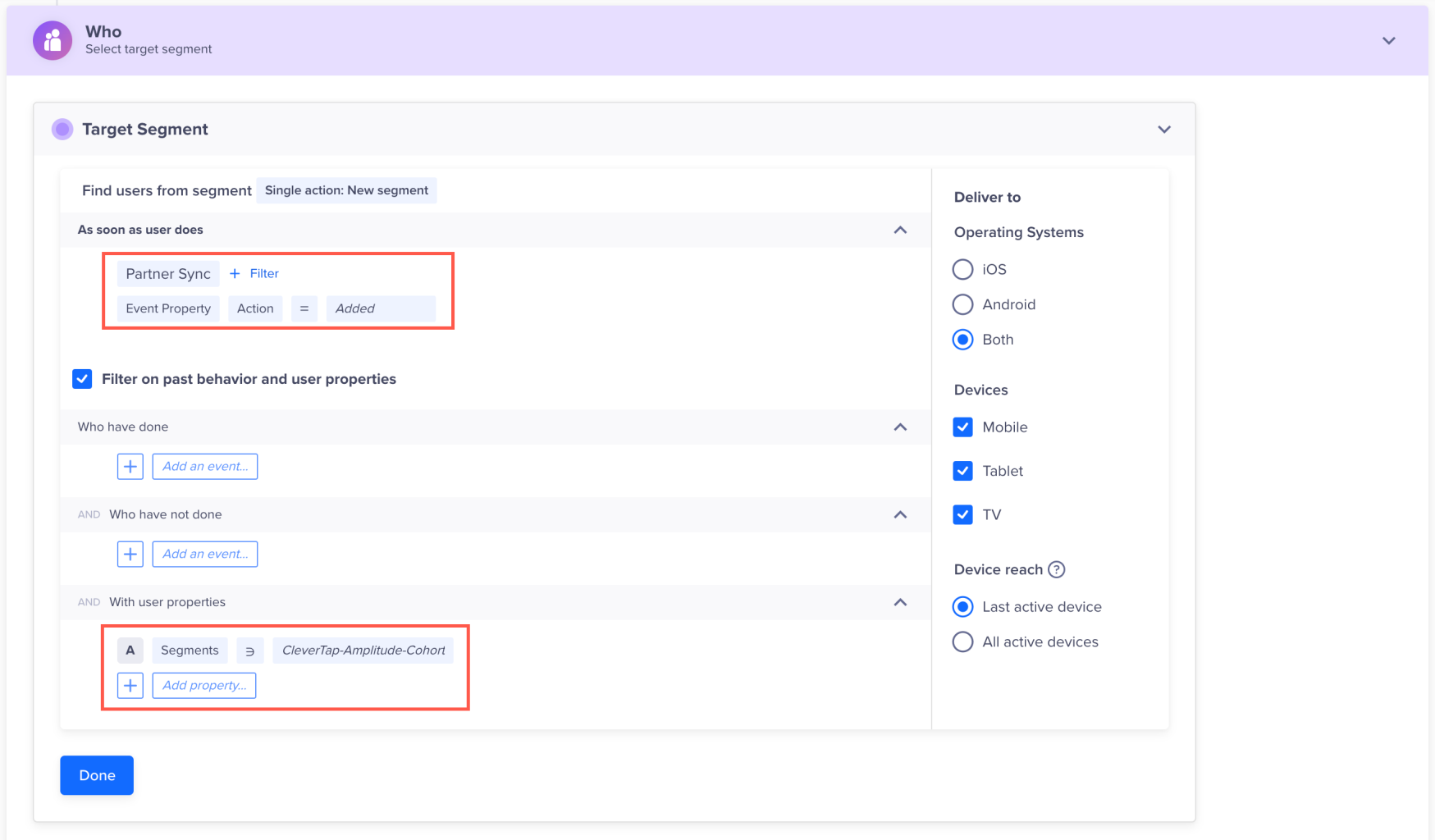 Select the Imported Segment for Live Campaign/Journeys 