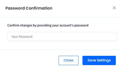 Screenshot of the Password Confirmation window