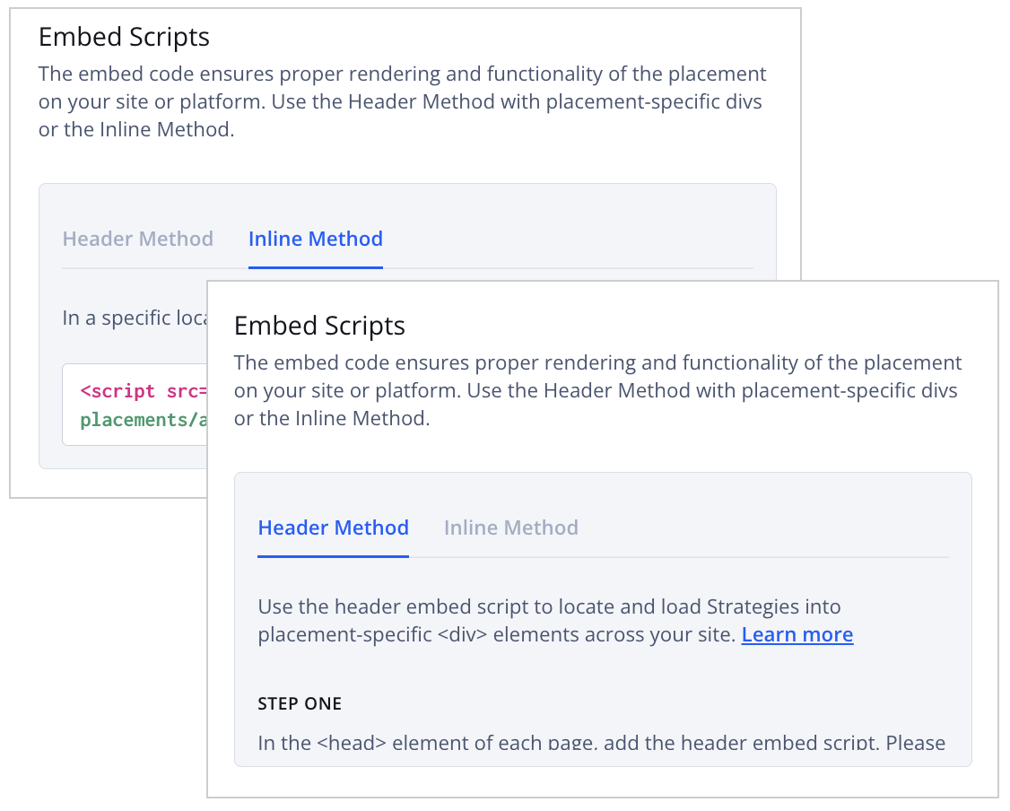 Embed Scripts section