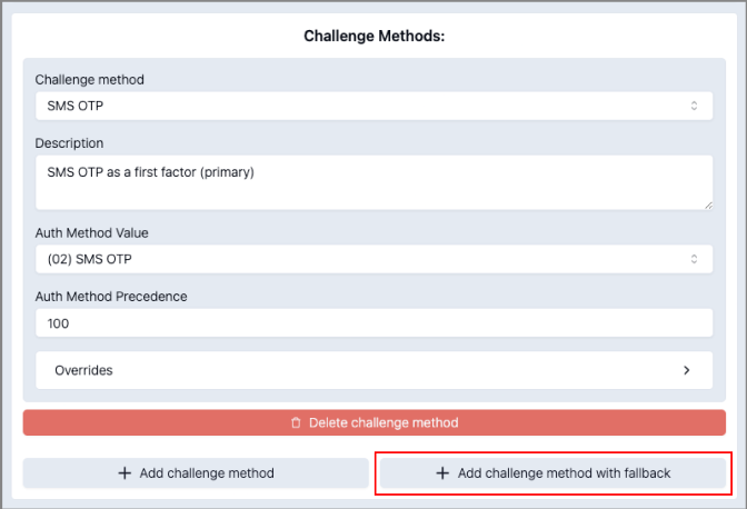 Add Challenge Method With Fallback