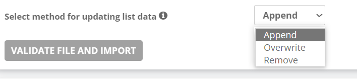 Select method for updating list data