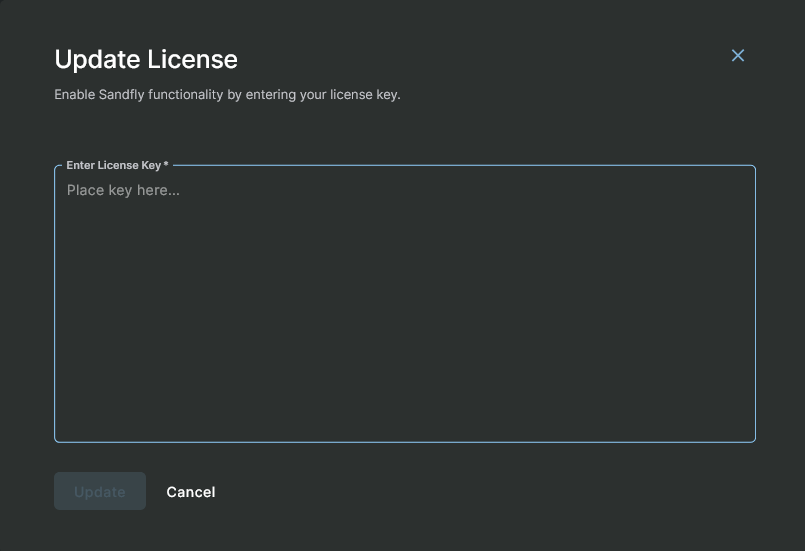 Sandfly License Entry