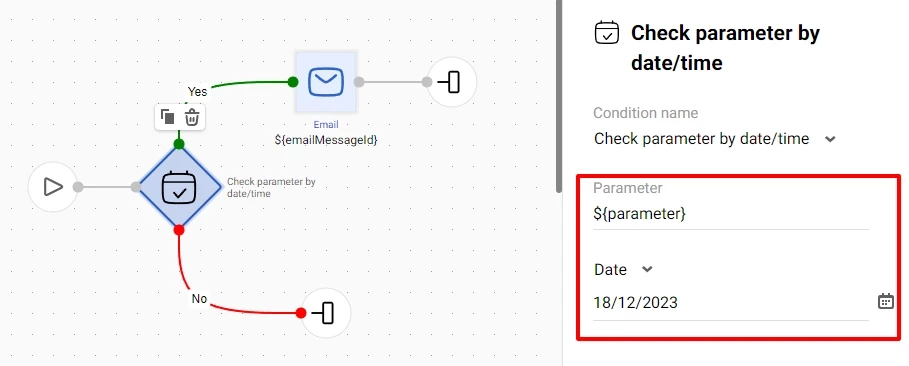 Check parameter by date/time