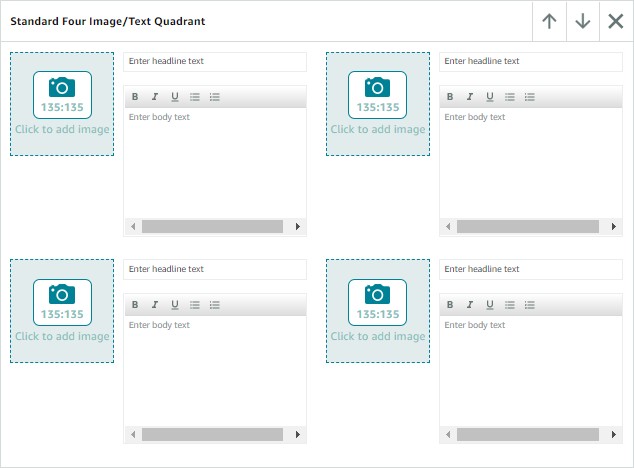 a picture of the editor view for four images with text in quadrant
