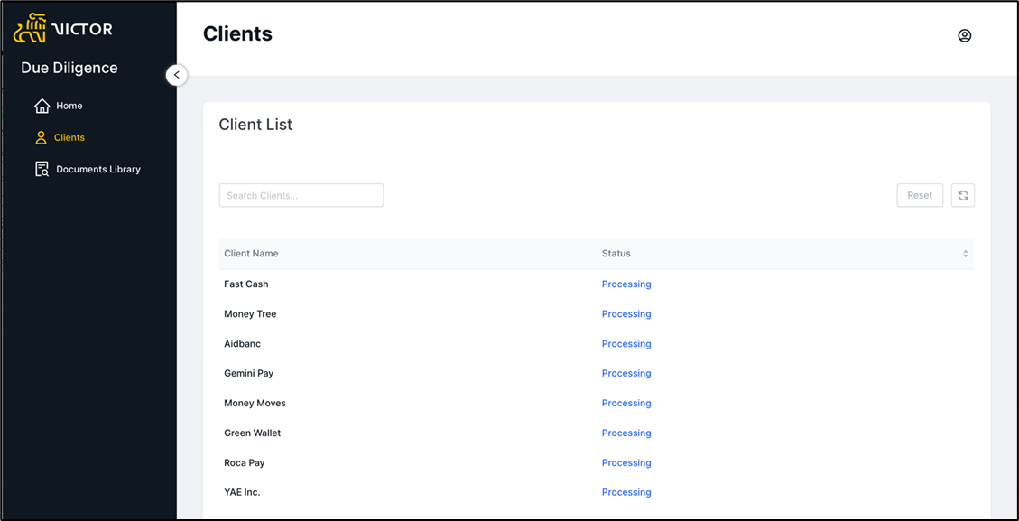 Figure 6. Client view as seen as a Client Viewer role 