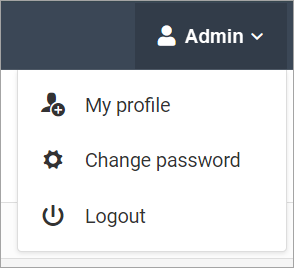 Screenshot of the **Admin** menu