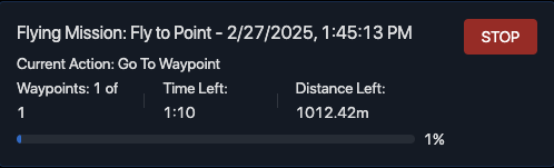 Progress bar showing time and distance left.