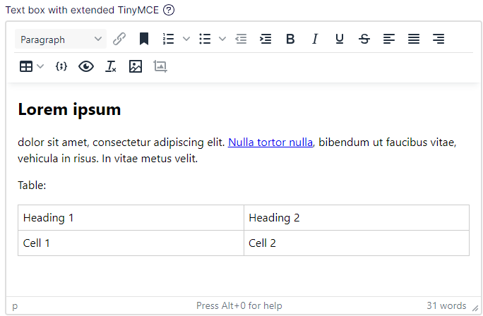 TinyMCE Toolbar expanded