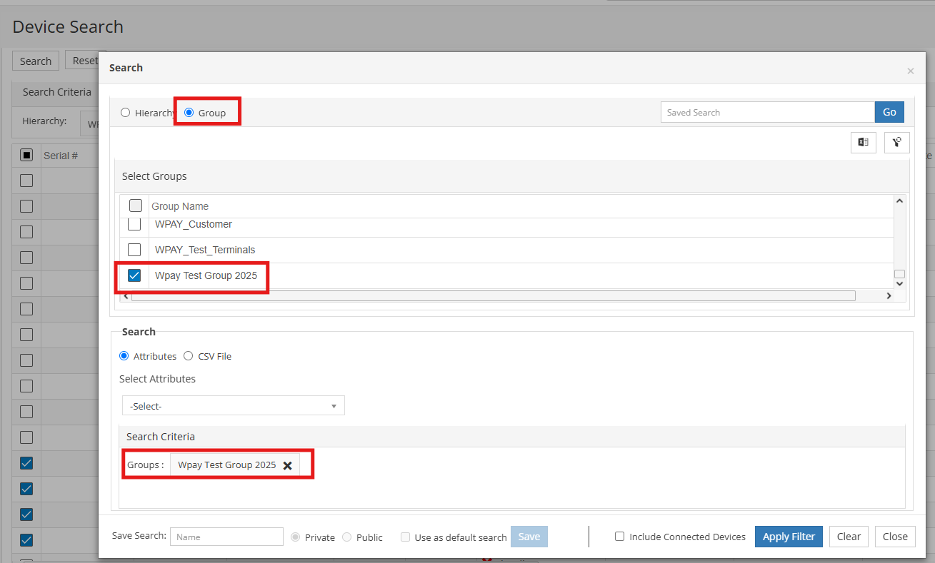 Filter for Search