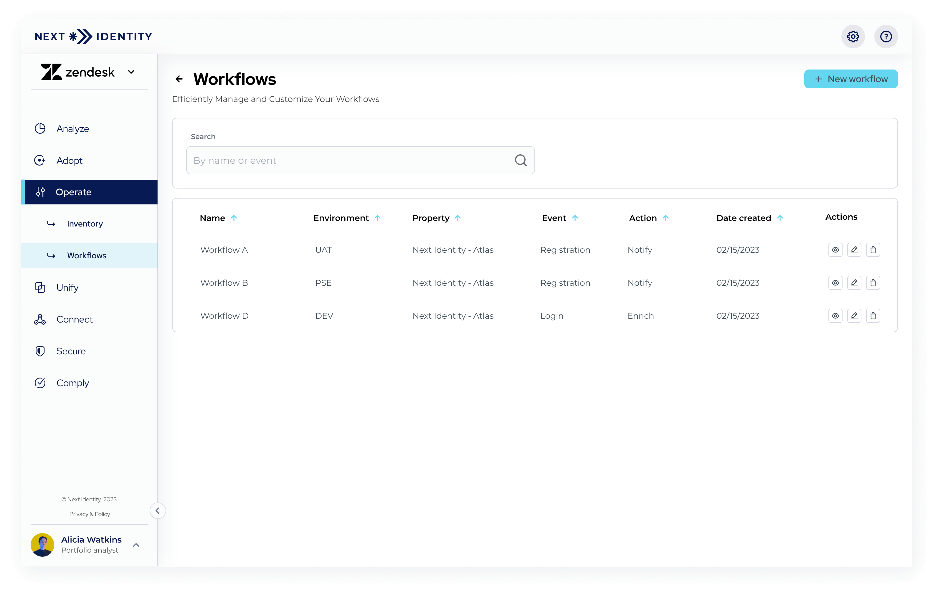 Workflow Manager Screen