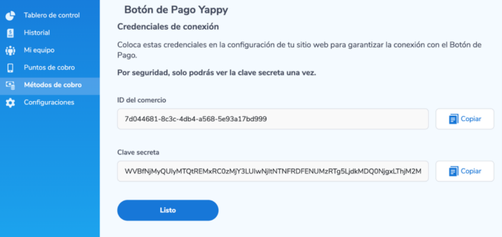 Generación de la clave secreta