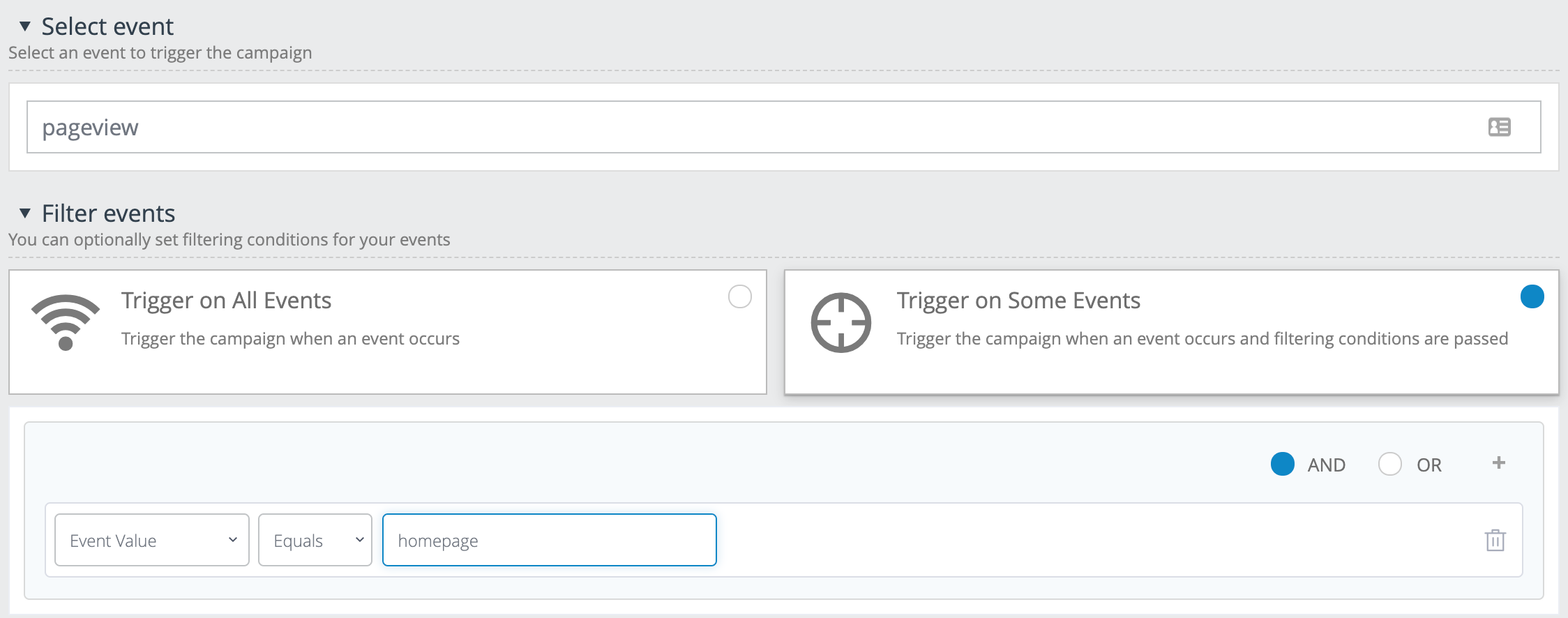 41f08f3-Screenshot_2021-03-10_at_17.02.12.png With the configuration shown in this example, the message will be triggered when the value of the pageview is equal to homepage.