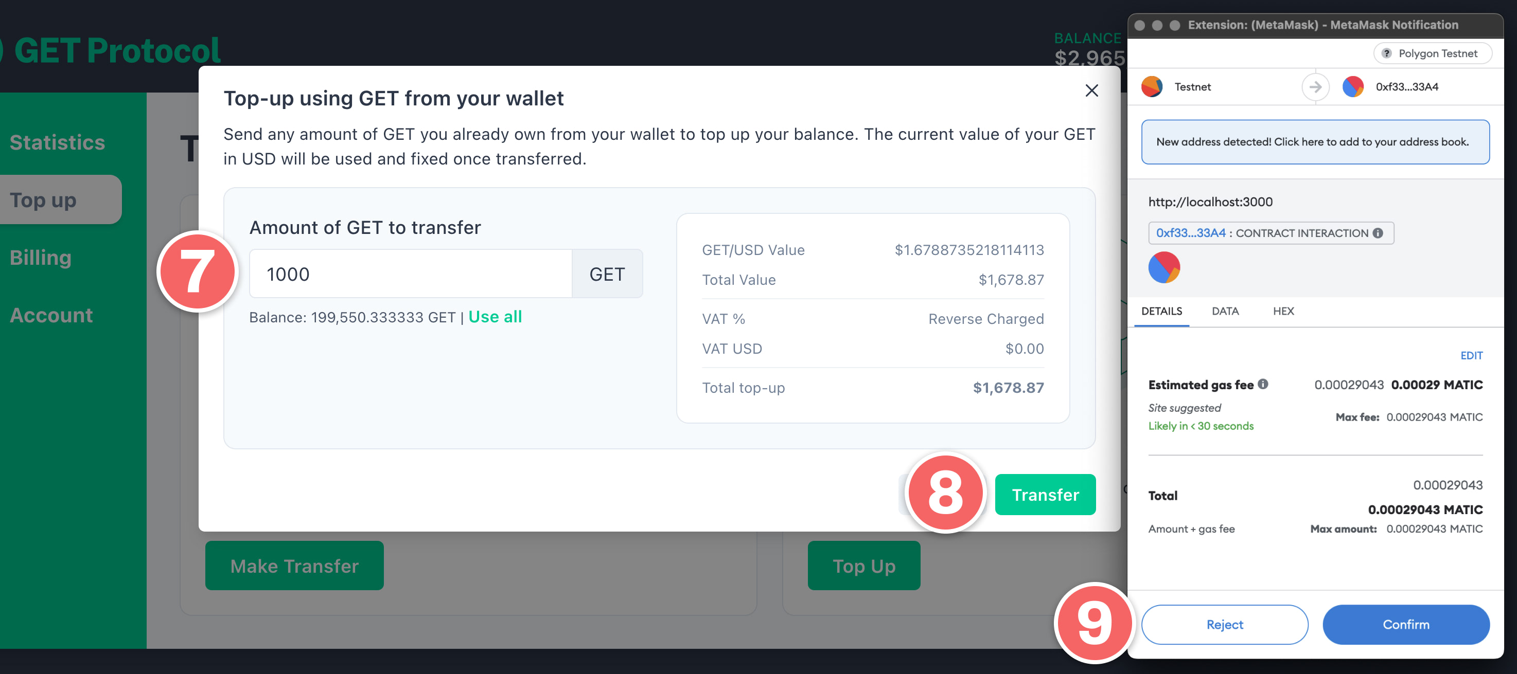 The top up transaction