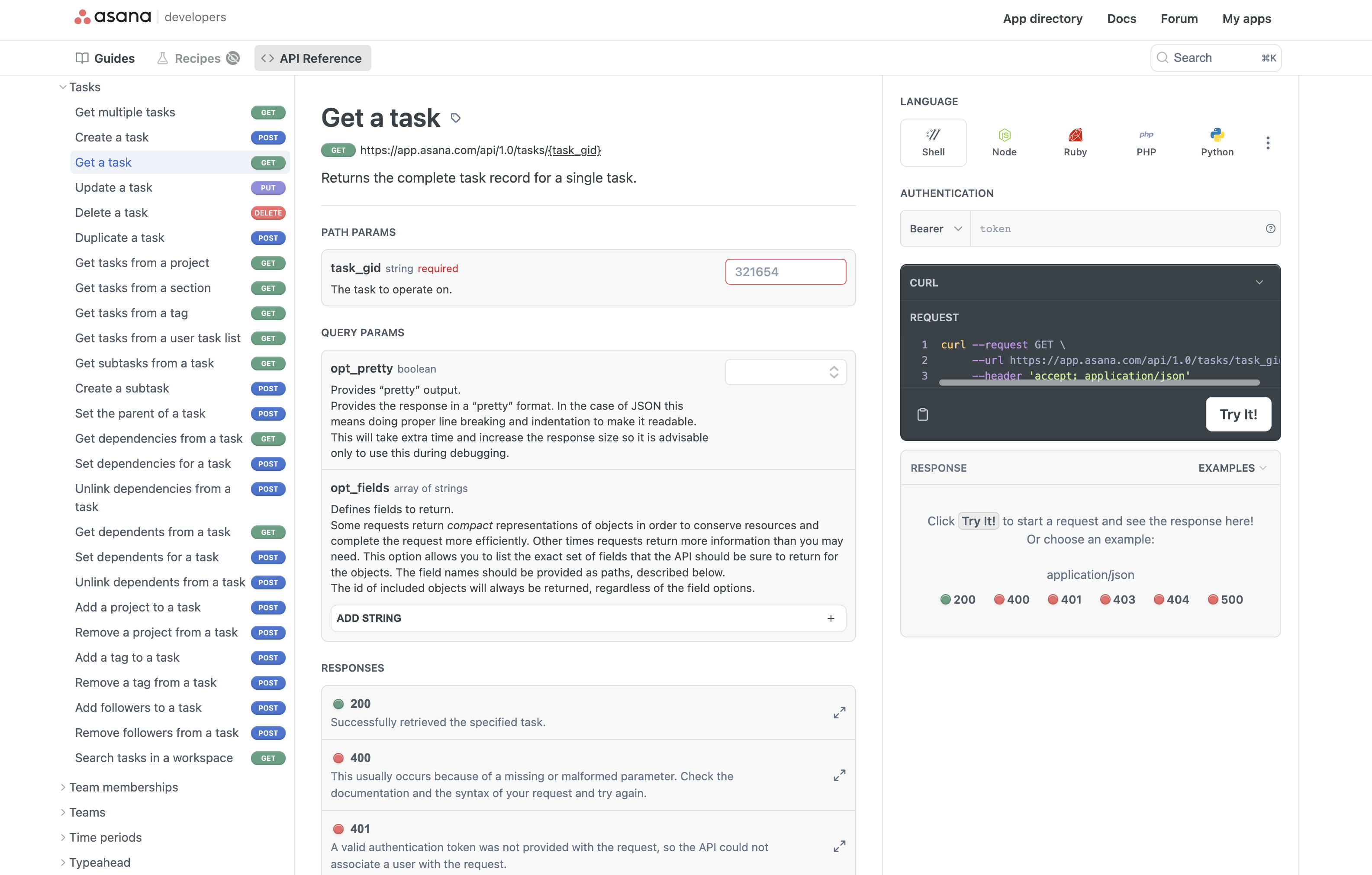 API explorer