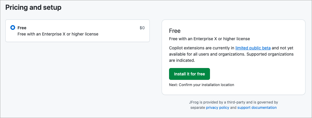 Pricing and Setup Pane