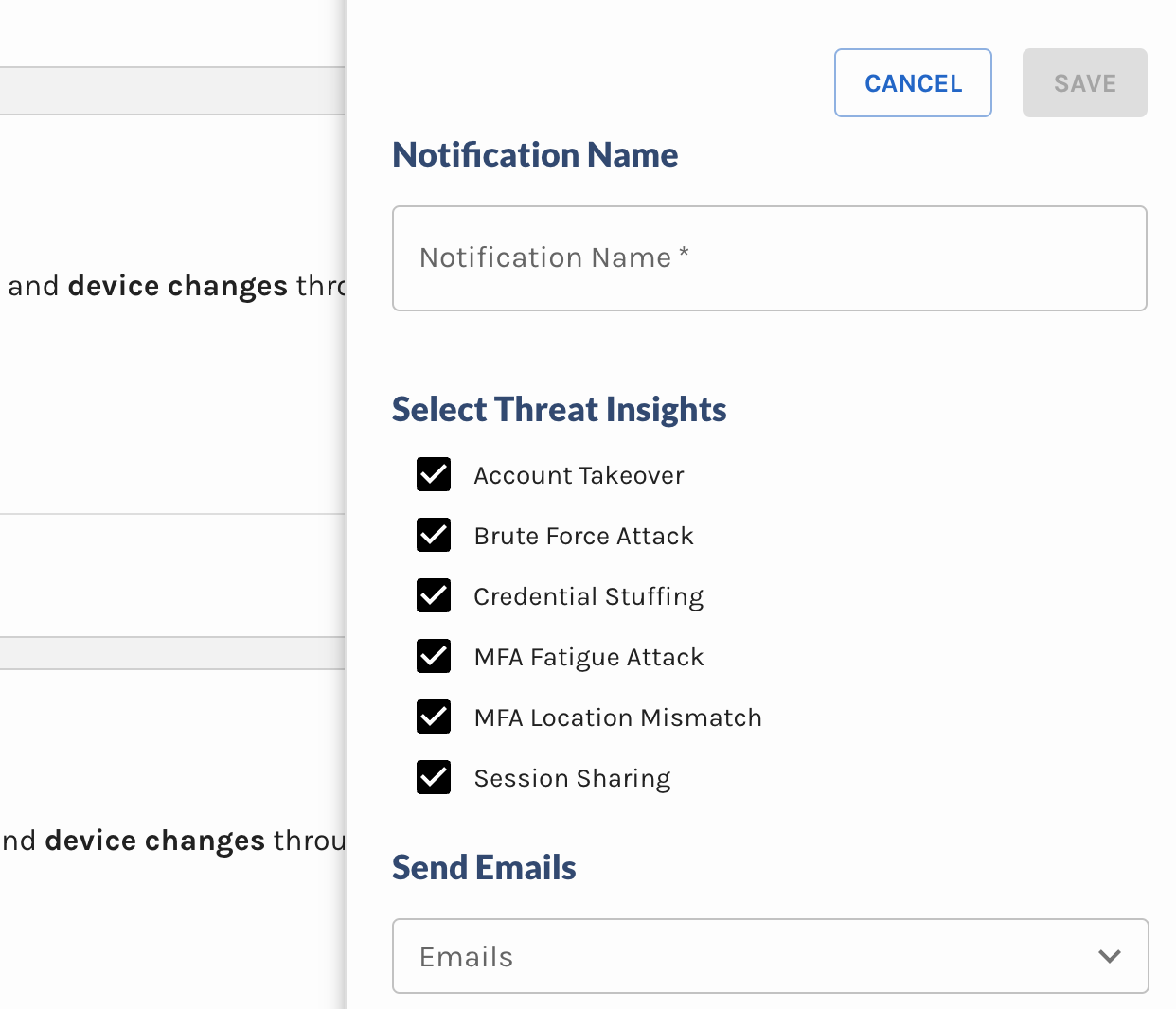 Threat Notification Configuration