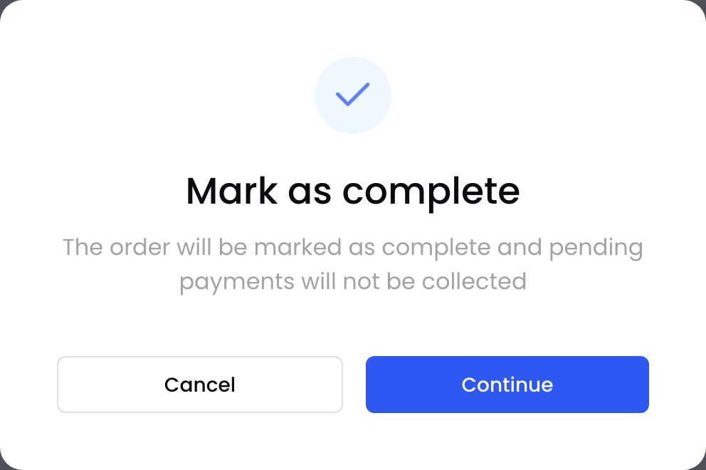 The Mark as complete confirmation