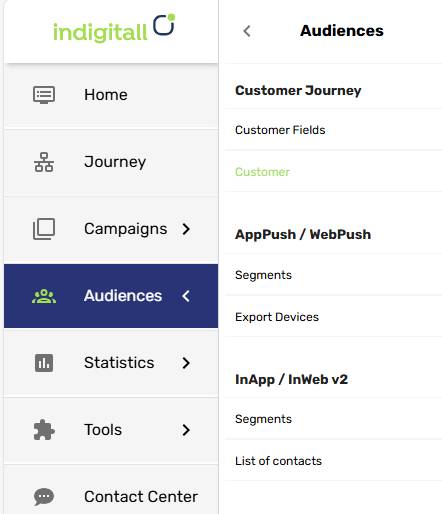 audiences menu