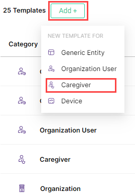 Add Caregiver Template