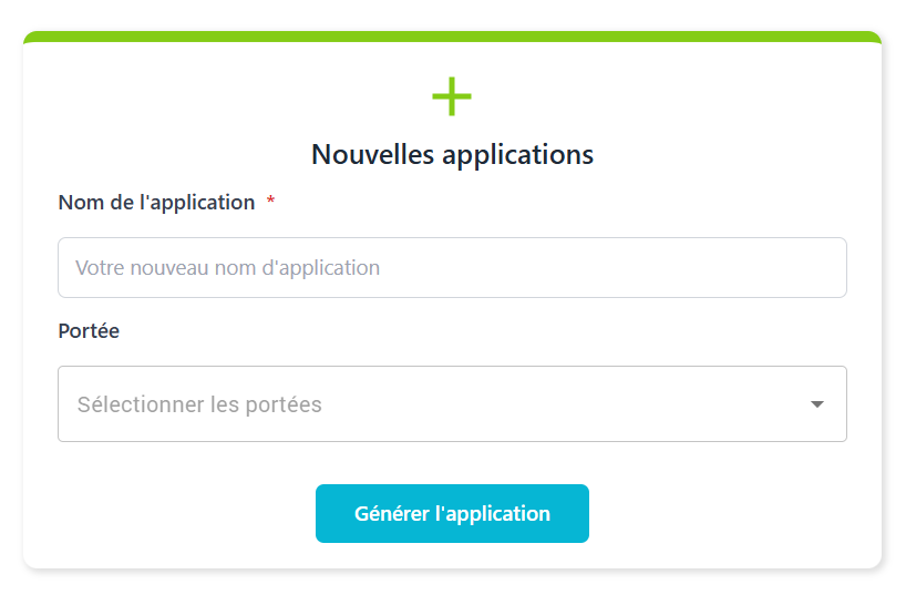 Générez votre application