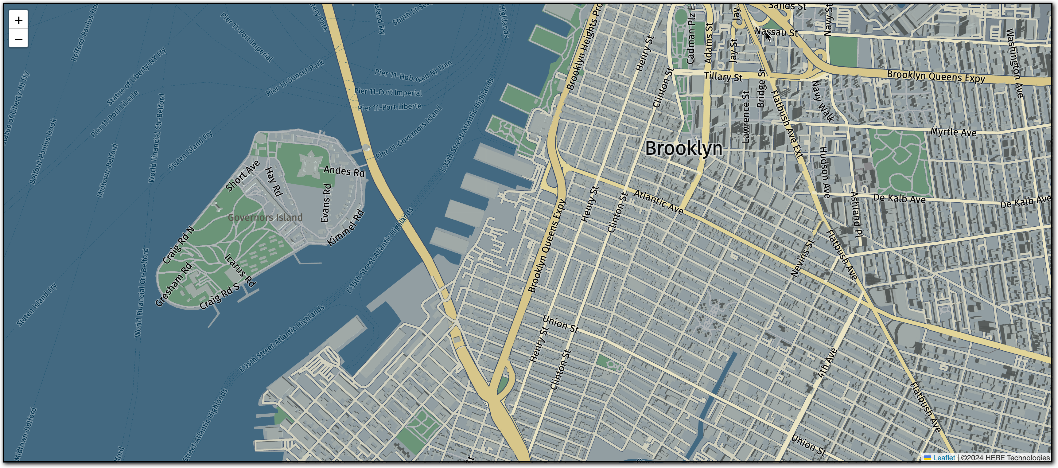Tangram map using the HERE vector data