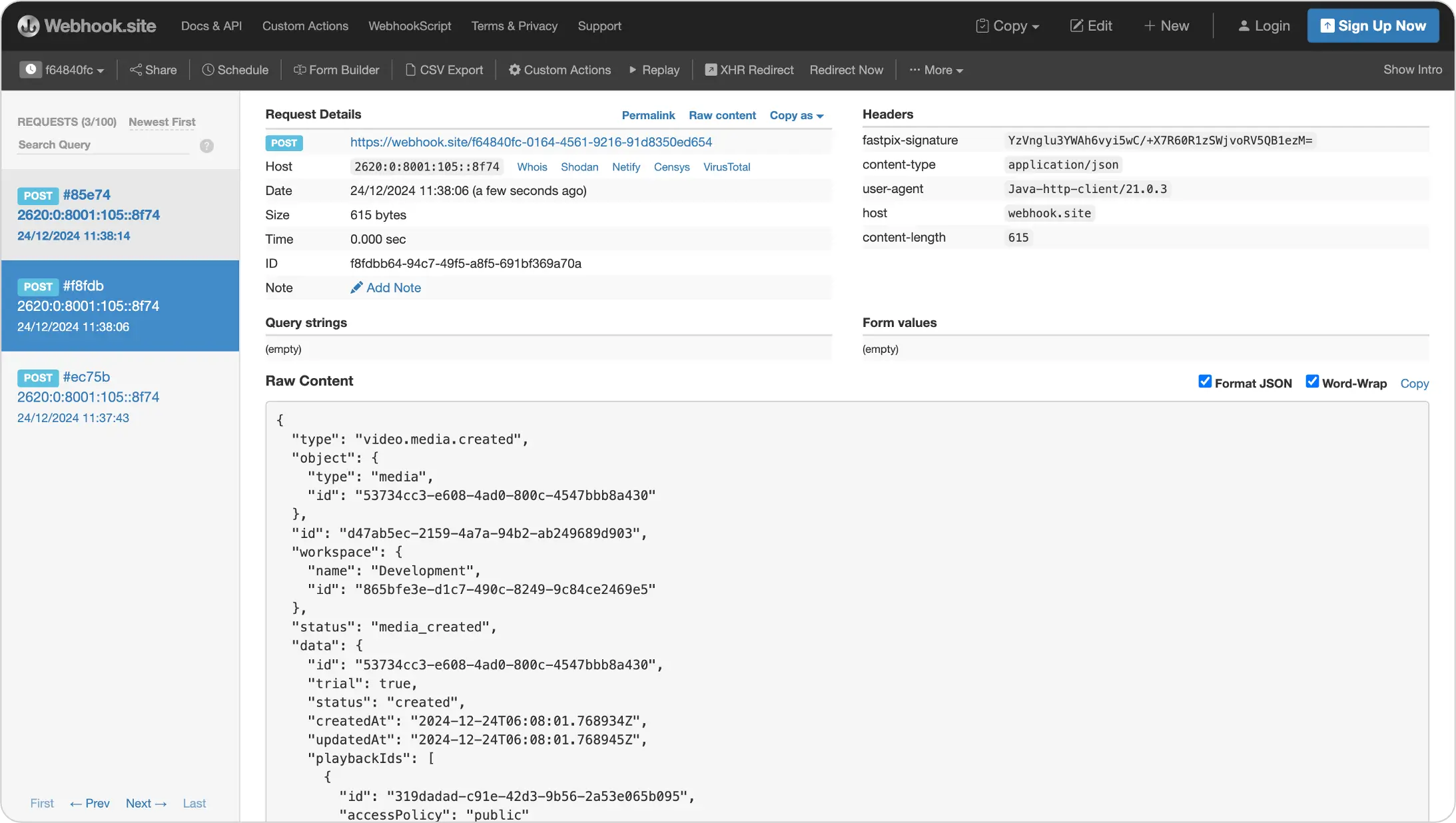 webhooks in your application to start receiving migration status updates