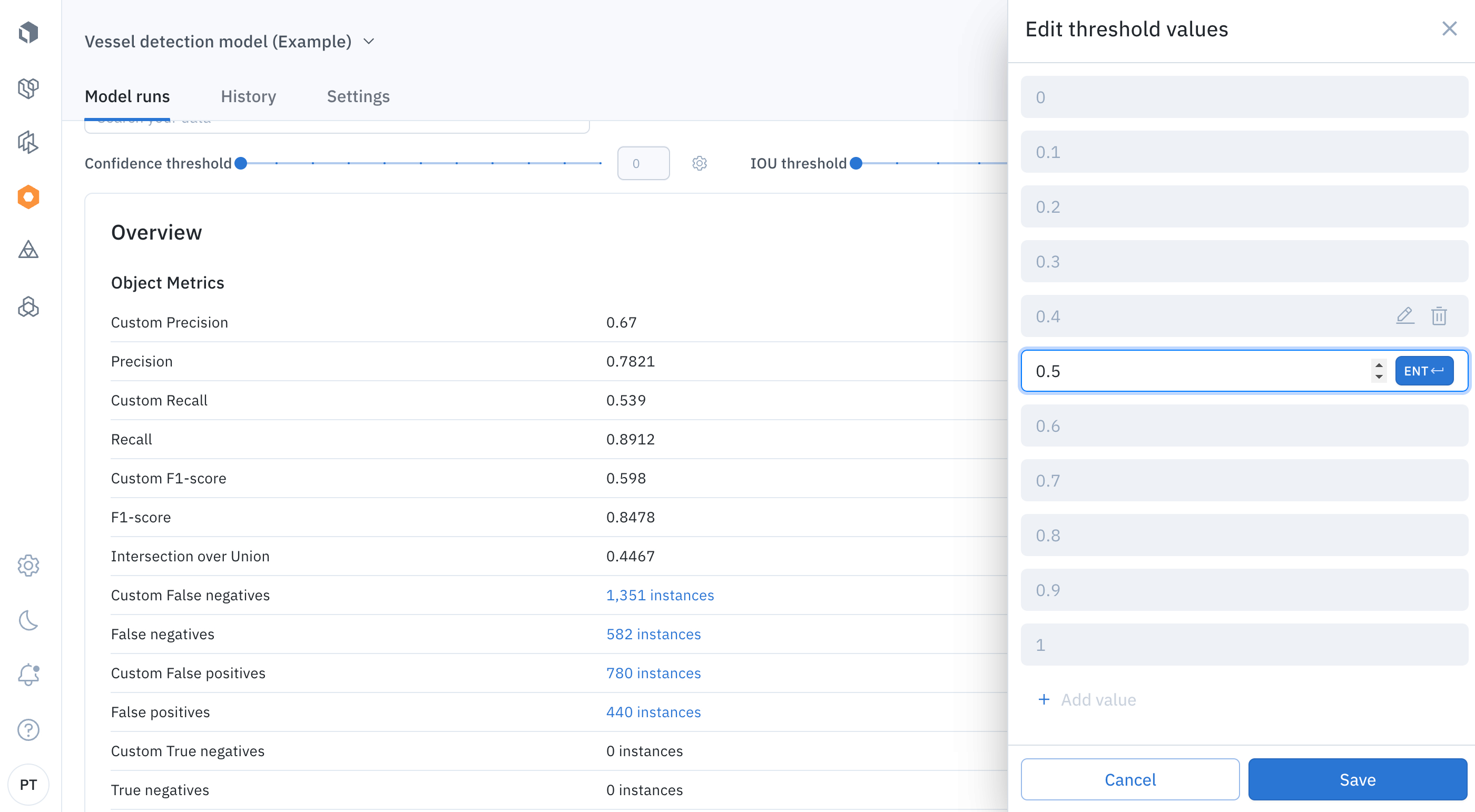 You can customize the predefined values