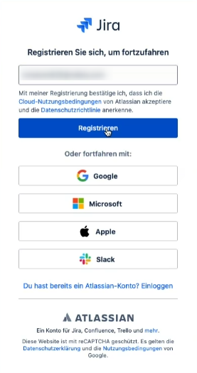 Bestätigung der Registrierung