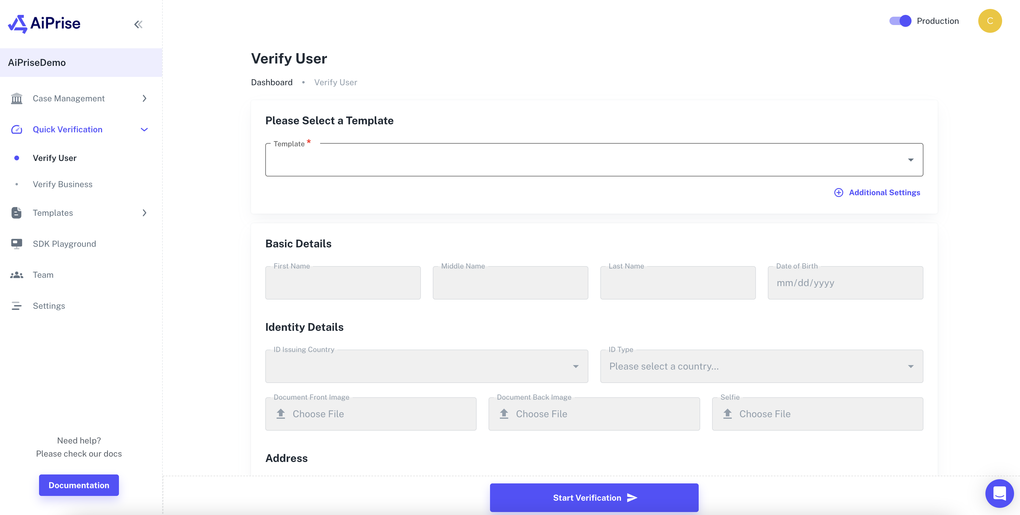 User Verification Testbench