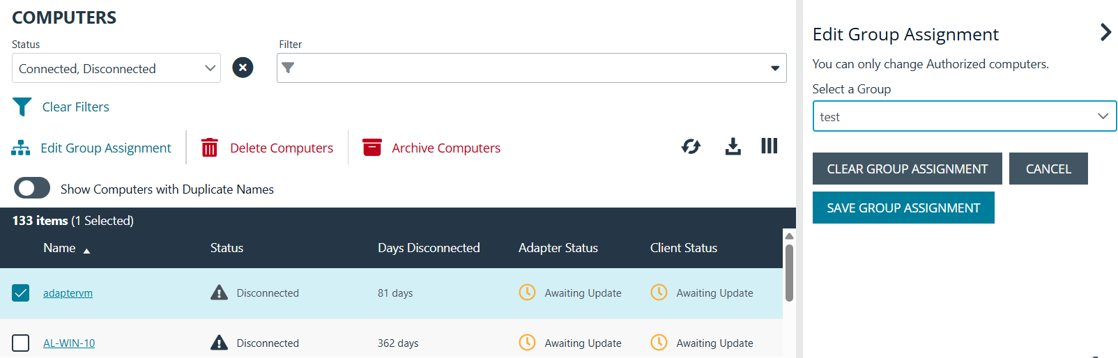 Change group assignment for a computer in EPM for Windows and Mac