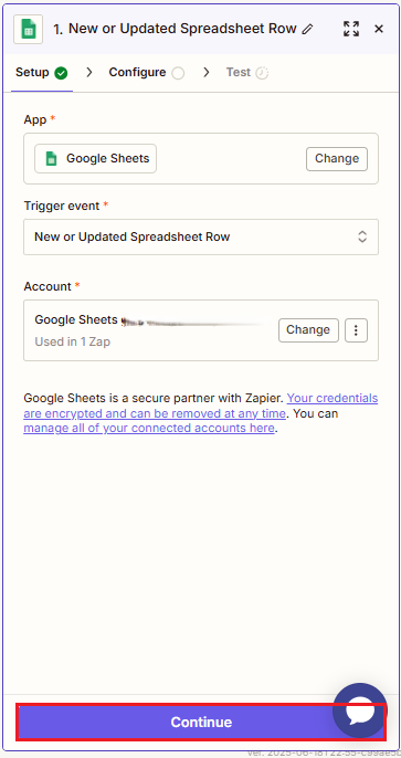 Screenshot of signing into Google account