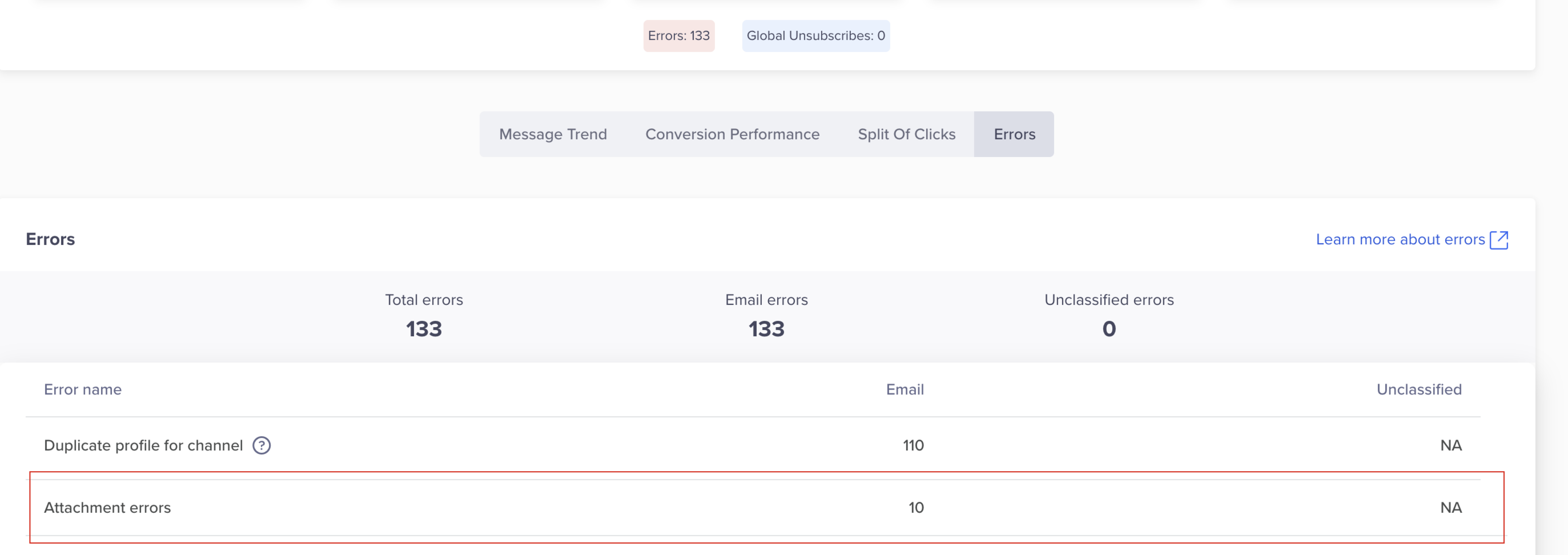Email Attachment Errors